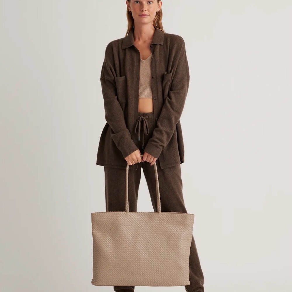 Quince Braided Tote in Taupe - Picture 8 of 11